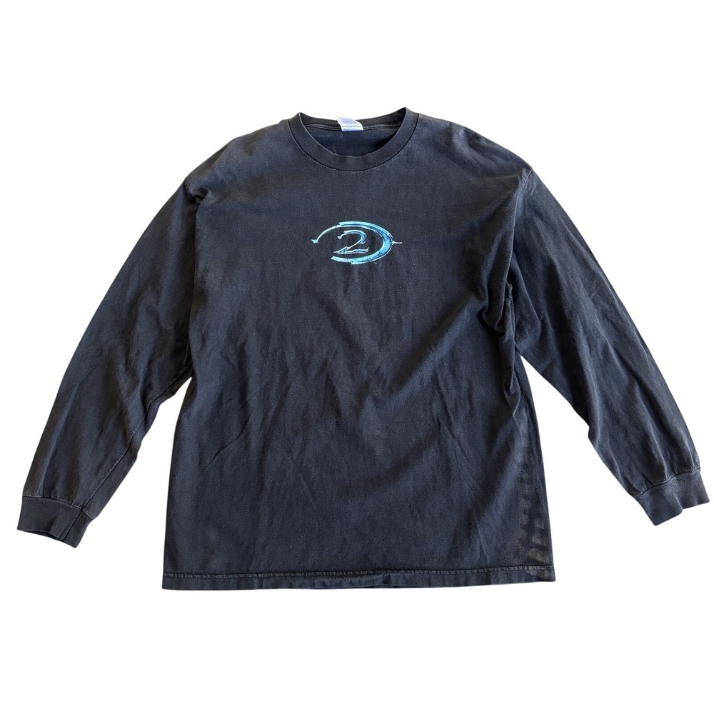 Vintage Xbox Halo 2 T-Shirt Men's Size XL Black 2004 Long Sleeve RARE